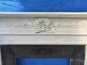 हाथ से तराशने वाले सफेद फायरप्लेस संगमरमर के हाथ से नक्काशी संगमरमर के फ्रांसीसी यूरोपीय प्राकृतिक पत्थर संगमरमर की फिजगह - Product Image 2