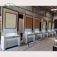 Kiosque de présentation murale pour bijouterie en gros avec vitrine en verre trempé et éclairage LED en MDF pour centre commercial et comptoir de magasin de détail