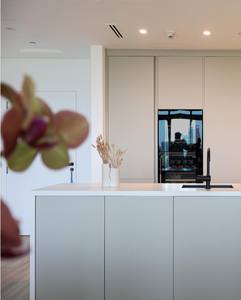 Cuisine moderne populaire à deux tomes, combinaison de couleur rouge, armoires de cuisine à haute brillance - Product Image 4