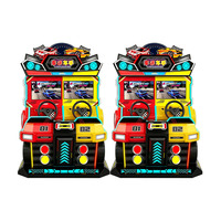 Lucky Driver Machine de jeu d'arcade de course 2 joueurs, double écran HD, simulateur de course à monnayeur en métal, garantie 1 an pour centre de jeux