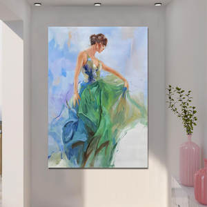 ภาพวาดสีน้ำมันบนผ้าใบลายภาพเหมือนผู้หญิงจาก Original Art Factory สำหรับตกแต่งผนังบ้าน - Product Image 5