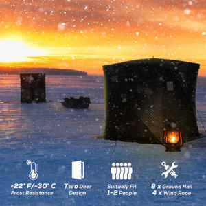 La tente de pêche sur glace portable et durable : tente pop-up en noir imperméable - Product Image 6
