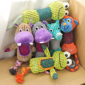 Giocattolo da Masticare per Cani in Peluche di Cotone, Interattivo con Suono, a Forma di Animale Cartoonesco, alla Moda, per la Pulizia dei Denti - Vendita Calda - Product Image 1