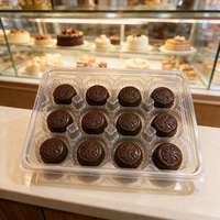 Contenitore Trasparente Personalizzato per Pasticceria con Coperchio, 12 Scomparti, Confezione per Cioccolatini e Dolci, Vendita Calda