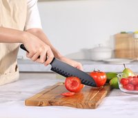 Santoku couteau de Chef de cuisine à Double lame large de haute qualité et couteau professionnel résistant à la rouille pour fruits, légumes, filet de poisson, Sushi