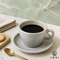 Ensemble tasse et soucoupe pour pause-café, glaçure mouchetée, quatre tons pastel, en céramique, vente en gros, pour la maison, la cuisine, le bureau, la table, cadeau, décoration