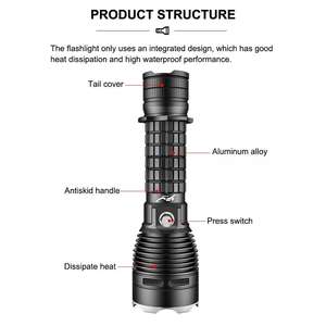 <span class=keywords><strong>Lampe</strong></span> de plongée professionnelle rechargeable en alliage d'aluminium, étanche IP68, LED USB, 1000 <span class=keywords><strong>lumens</strong></span>, faisceau spot 100-1000 m, camping - Product Image 6