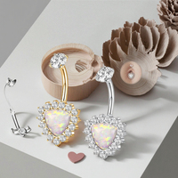 Xinfocus ventre Piercing Triangle opale nombril anneaux opale Piercing nombril anneau mode Piercing pour femmes hommes