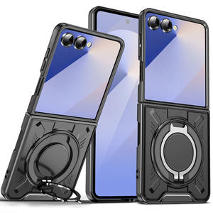 Support tout-en-un pour Samsung pour Galaxy <span class=keywords><strong>ZFlip</strong></span> 7 Armor Design Résistant aux chutes TPU PC Housse de téléphone Grip Mobile Phone Shell - Product Image 6