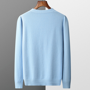 Logo personnalisé d'usine automne et hiver 100% <span class=keywords><strong>laine</strong></span> respirant chaud Style Simple hommes col en v <span class=keywords><strong>cardigan</strong></span> à un bouton - Product Image 6