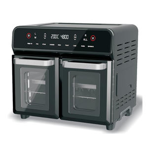 Four à friteuse à air Anbolife <span class=keywords><strong>24L</strong></span> avec boîtier métallique, double porte en verre, friteuse à air électrique intelligente <span class=keywords><strong>sans</strong></span> <span class=keywords><strong>huile</strong></span> - Product Image 1