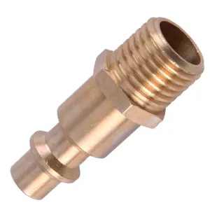 Nice quality Industrial Solid Brass Air Fittings 1/4" NPT Male M D Type Plug Air Hose