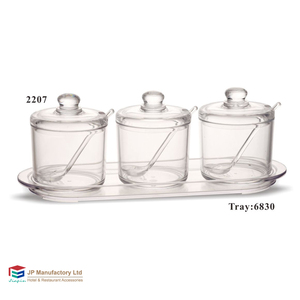 <span class=keywords><strong>Set</strong></span> di condimenti in plastica <span class=keywords><strong>Set</strong></span> di vasetti in acrilico <span class=keywords><strong>Set</strong></span> di vasetti con coperchio e cucchiaio - Product Image 1