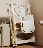 Chaise haute multifonctionnelle pliable pour bébé, réglable en hauteur, avec musique