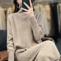 Femmes Hiver Cachemire Tricoté Chaud Jupe Courte Pull Costume Haute Flip Fork Robe