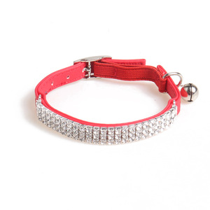 Collar de gato diseñado con diamante con campana Macaron Color Bling Collares para mascotas Tirantez ajustable Collares para perros cachorros - Product Image 6