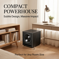 CHORDIO BW12D Subwoofer Activo de 12 Pulgadas para Cine en Casa, Bajos Profundos, Sonido Envolvente, Altavoz Amplificado