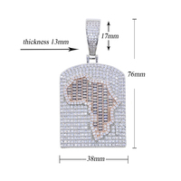 Offre Spéciale Géométrique Rectangle Pendentif Glacé Cubique Zircon Deux Couleurs Motif Irrégulier Dangle Collier pour Hommes Hip Hop Bijoux