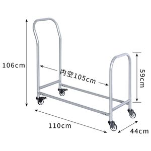 Portable Red Metal Tire Rack With Wheels For <b>Car</b> Storage Horizontal Industrial Design Powder Coated Finish - Product Image 5