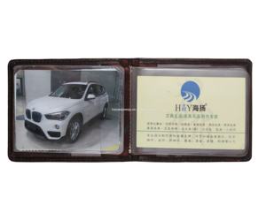 Housse de permis de conduire en cuir avec logo personnalisé et fentes pour cartes d'identité - Product Image 6