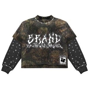 Survêtement évasé délavé à l'acide vintage pour hommes avec strass noir lavé à la pierre Baggy Shirts Plus Size Summer Shorts - Product Image 3