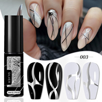 Nouveau gel métallique à tirer pour nail art, gel de dessin de lignes métalliques en or et argent classiques, gel UV en gros pour ongles en gel