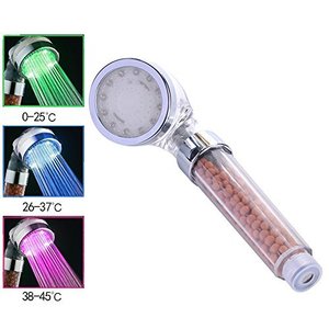 Pomme de <span class=keywords><strong>douche</strong></span> LED colorée haute qualité, lumière changeante, pour baignoire, luisant, flux d'eau, lumière de pomme de <span class=keywords><strong>douche</strong></span>, 7 couleurs - Product Image 2