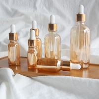 Flacon compte-gouttes en verre ambré transparent personnalisé de 5 ml, 10 ml, 15 ml, 20 ml, 30 ml (1 oz, 2 oz) pour huile essentielle, sérum ou huile, vide