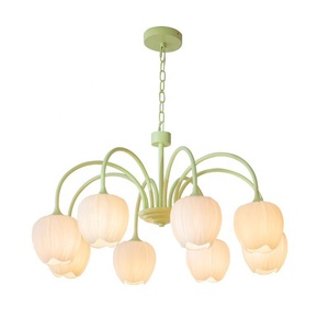 <span class=keywords><strong>Lustre</strong></span> pendentif en forme de fleur de <span class=keywords><strong>tulipe</strong></span> créative française pour chambre à coucher - Product Image 1