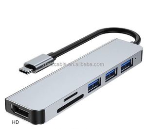 USB3.0 Hub Type <b>C</b> Extension for Apple Notebook Converter 6 in 1 Dock <b>Card</b> <b>Reader</b> - Product Image 3
