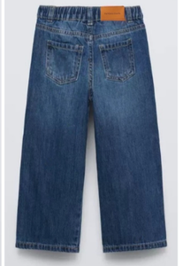 Jeans in Cotone per Ragazze Alla Moda di <span class=keywords><strong>Alta</strong></span> Qualità con Ricamo 3D a <span class=keywords><strong>Vita</strong></span> <span class=keywords><strong>Alta</strong></span> <span class=keywords><strong>Pantaloni</strong></span> a Gamba Larga per Bambine Più Grandi - Product Image 2