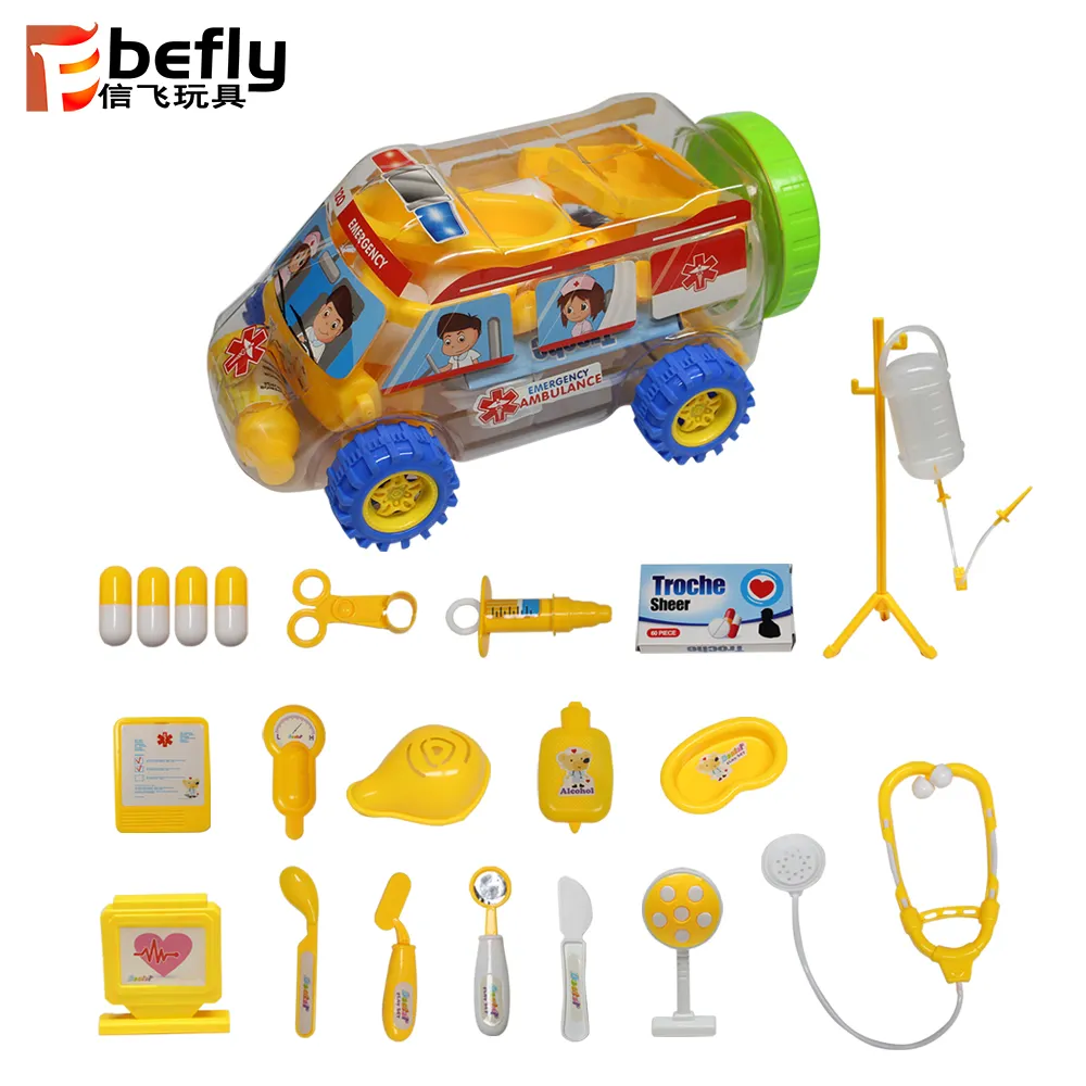 Role pretending toys plastic doctor kits in ambulance car