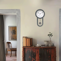 Horloge à Pendule Vintage Infinity Time Style Transitionnel Décorative Couleur Bleue Mouvement à Quartz en Plastique Horloge Murale pour Salle à Manger