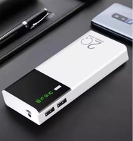 Chargeur portable mini personnalisable 10000mAh avec double port USB, batterie externe avec lumières LED, sortie 20W, alimentation mobile étanche