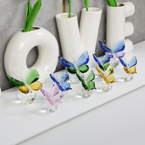 Collection de figurines papillon volant en cristal, ornement en verre taillé, statue animale de collection, fait main, poli, antique - Product Image 5