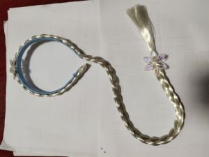 Peluca larga de Cosplay para Halloween, diadema trenzada tejida de Metal, estilo princesa <span class=keywords><strong>Rapunzel</strong></span> enredada para niñas - Product Image 2