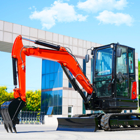 Prix des mini excavatrices 3,5 tonnes Kubota Engine excavatrices petite pelleteuse avec ensacheuse CE EPA EURO5 Machine excavatrice multifonctionnelle