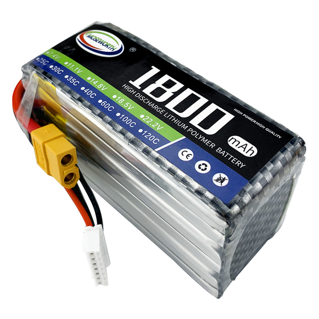 Hot Lipo Battery 7.4v 11.1v 14.8v 18.5v 22.2v 2S 3S 4S 5S 6S for RC Toys Car Boats Drone Spare Parts 1800mah Battery XT60