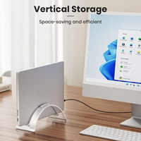 Support vertical pour ordinateur portable en acrylique transparent, support pour ordinateur portable MacBook Surface, pour la maison et le bureau