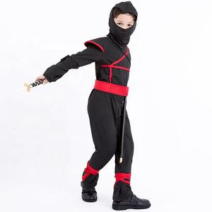 Carnaval <span class=keywords><strong>Cosplay</strong></span> <span class=keywords><strong>Anime</strong></span> japonés enmascarado Ninja disfraz clásico niños rojo tiras negro ropa al por mayor - Product Image 3