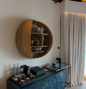 High-end Luxury <b>Wall</b>-<b>mounted</b> Spherical Bar <b>Cabinet</b> Integrated Wine Racks and Glass Holder <b>Display</b> for Villa Q Are You Trading - Product Image 3