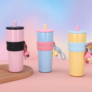 Vaso Bully para coche de viaje de acero inoxidable de doble pared de 24oz con pajita - Product Image 2
