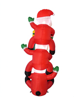 Père Noël gonflable de 1,80 m de haut, empilé sur trois niveaux, décoration de Noël, lumière LED, polyester