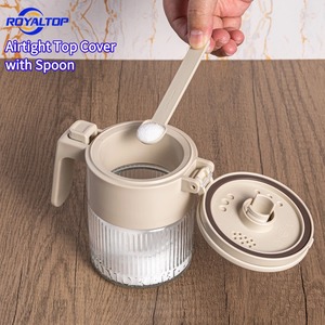 Botellas de Vidrio de Lujo para Sal, Azúcar y Especias, Recipientes para Condimentos con Orificios Pequeños, Tapa para Salero con Cuchara Medidora de 3g - Product Image 4