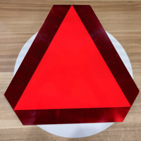 Ensemble de panneaux triangulaires d'avertissement routier d'urgence, en aluminium, avec film réfléchissant, panneau de signalisation de sécurité à haute réflectivité