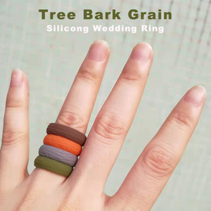 5,7mm breites Baum muster Paar Ring Sport Stil Neues Design Silikon ring Gummiring Frauen Männer - Product Image 3