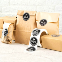 Premium op maat gemaakte ronde stickers met gratis verzending, waterdichte vinyl labels, luxe voedselverpakkingszegels voor bezorgzakken