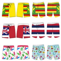 Short de bain mi-long OEM décontracté à séchage rapide avec cordon élastique, idéal pour le surf et la plage, uni ou personnalisé numériquement