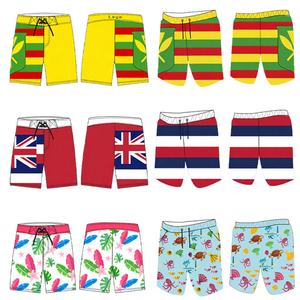 Short de bain mi-long OEM à séchage rapide avec cordon élastique, short de surf, short de plage, teinture unie, impression numérique personnalisée - Product Image 4