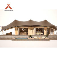 Tente de safari de luxe Kawagebo Kamp (KK) 57' x 30' avec armature droite en toile pour glamping